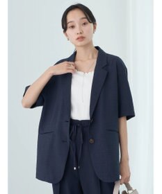 earth music&ecology リネンライク５分袖ジャケット