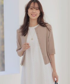 組曲 【先行予約】シアーニット5分袖 カーディガン