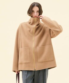 クリスチャンディオール　プレタポルテ　スタンドカラー　ウール　ショートコート ZION / ウールスタンドカラーショートコート / BEIGE, | ファッション