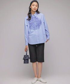 組曲 S 【組曲×setsuko sagittaire】フラワーフリルシャーティング ブラウス