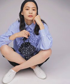 組曲 S 【組曲×setsuko sagittaire】フラワーフリルシャーティング ブラウス