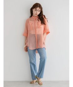 AMERICAN HOLIC シアーバックフレアＷポケットシャツチュニック