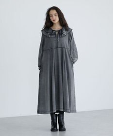 Green Parks ■ESCAR デニムラッフルカラーワンピース