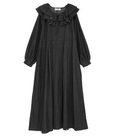 Green Parks ■ESCAR デニムラッフルカラーワンピース