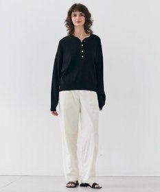 BEIGE， 【洗える】LAURA / クルーネックボタンニットトップス