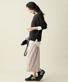 ANY L 【ウエストゴム】シュリンクベロアスカート