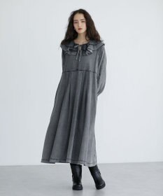 Green Parks ■ESCAR デニムラッフルカラーワンピース