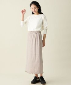 ANY L 【ウエストゴム】シュリンクベロアスカート