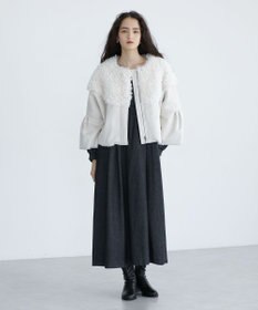 Green Parks ■ESCAR デニムラッフルカラーワンピース