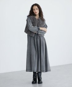 Green Parks ■ESCAR デニムラッフルカラーワンピース