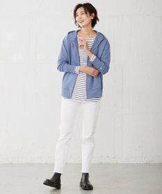 J.PRESS LADIES S ベーシックジャージー ボーダー ロングＴシャツ カットソー