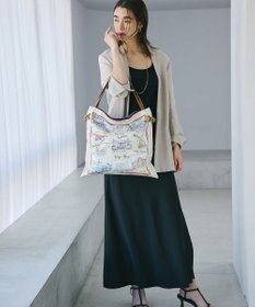 TOPKAPI 【TREASURE TOPKAPI】マイルドサテン スカーフ柄 トートバッグ スーベニアプリント