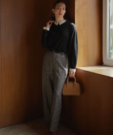 23区 【CLASSY.掲載/洗える】エンブロイダリー ジオメトリックレースコンビ ニット