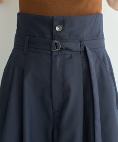 YECCA VECCA ベルト付き2wayタックワイドパンツ