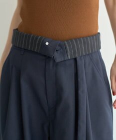 YECCA VECCA ベルト付き2wayタックワイドパンツ