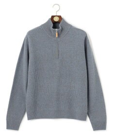 J.PRESS MEN 【Cash Lamb's Wool】畔編みハーフジップ ニット