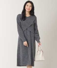 ANY SIS 【洗える】クロスレイヤードニット ワンピース