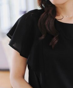 Tiaclasse 【洗える】フレアスリーブ花柄サックワンピース