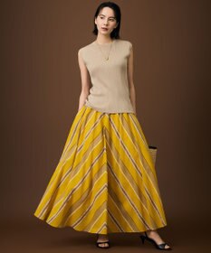 自由区 L 【アンサンブル対応】ハイツイストコットンアセテートリブノースリーブ プルオーバー