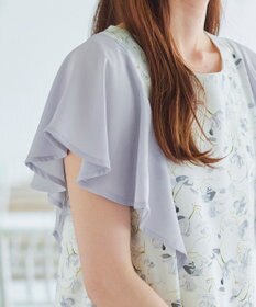 Tiaclasse 【洗える】フレアスリーブ花柄サックワンピース