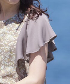 Tiaclasse 【洗える】フレアスリーブ花柄サックワンピース