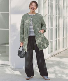 UNFILO 【ウエストゴム/セレモニー】ドライダブルクロス イージー ワイドパンツ