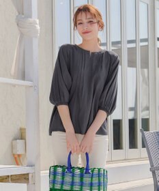 Tiaclasse L 【洗える】ラグランタックブラウス