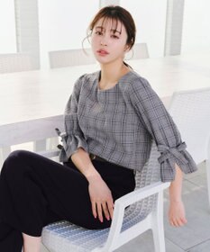 Tiaclasse L 【洗える】リボンスリーブブラウス