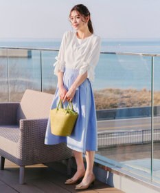 Tiaclasse L 【洗える】リボンスリーブブラウス