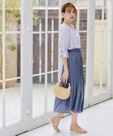 Tiaclasse L 【洗える】リボンスリーブブラウス