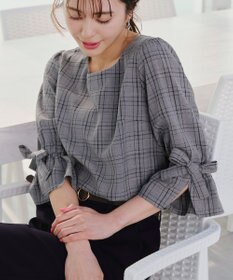 Tiaclasse L 【洗える】リボンスリーブブラウス