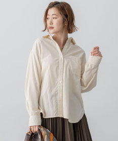 23区 【見上愛さん着用/Oggi11月号掲載】コットン コーデュロイ シャツ ホワイト系