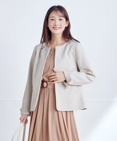 Tiaclasse L 【ダブルクロス・洗える】ノーカラージャケット