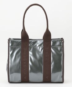 LA BAGAGERIE ソフトエナメル　ロゴテープトートバッグ　Lサイズ