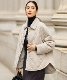 自由区 キルト アウター ライトベージュ