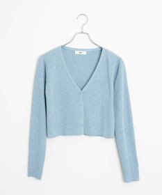 WEGO カラーリブショートカーデ