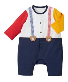 MIKI HOUSE HOT BISCUITS 【70-80cm】 サスペンダー 7分丈カバーオール