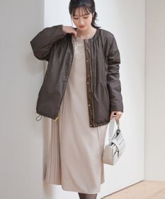 Tiaclasse 【リバーシブル】表裏2WAYベロアキルティングブルゾン