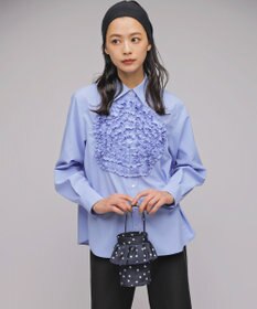 組曲 S 【組曲×setsuko sagittaire】フラワーフリルシャーティング ブラウス