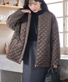 Tiaclasse 【リバーシブル】表裏2WAYベロアキルティングブルゾン