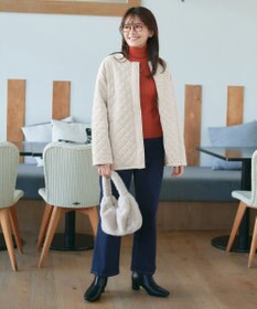 Tiaclasse 【リバーシブル】表裏2WAYベロアキルティングブルゾン