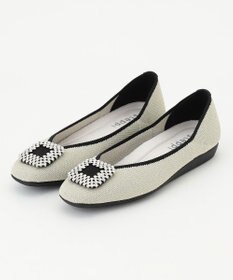 steppi 【洗える/撥水】ビジュー付 スクエア パンプス シルバー