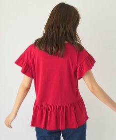 Feroux 【UVケア】フリルスリーブペプラム カットソー