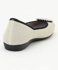 steppi 【洗える/撥水】ビジュー付 スクエア パンプス