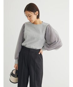 Green Parks 袖チュールドッキングリブプルオーバー