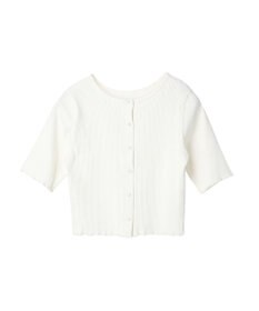 earth music&ecology ドットボタン５分袖リブプルオーバー