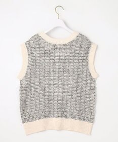 ANY SIS 【洗える】ツイードニット ベスト
