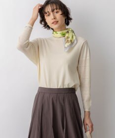 23区 L 【先行予約】ネオコンフォートストレッチ レーシーデザイン ニット