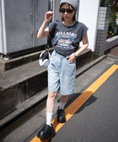 WEGO ヴィンテージウォッシュドロストデザインT