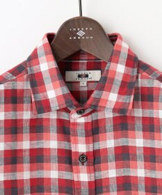 JOSEPH ABBOUD 【麻100％】リネンチェック シャツ